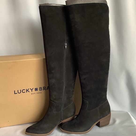 RARE NIB Lucky Brand Over The Knee Suede Boots - Picture 3 of 5